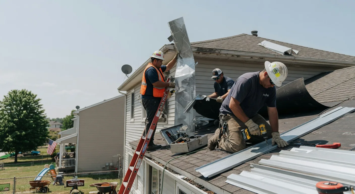 Storm Damage Metal Roof Repair in Atlanta, NE